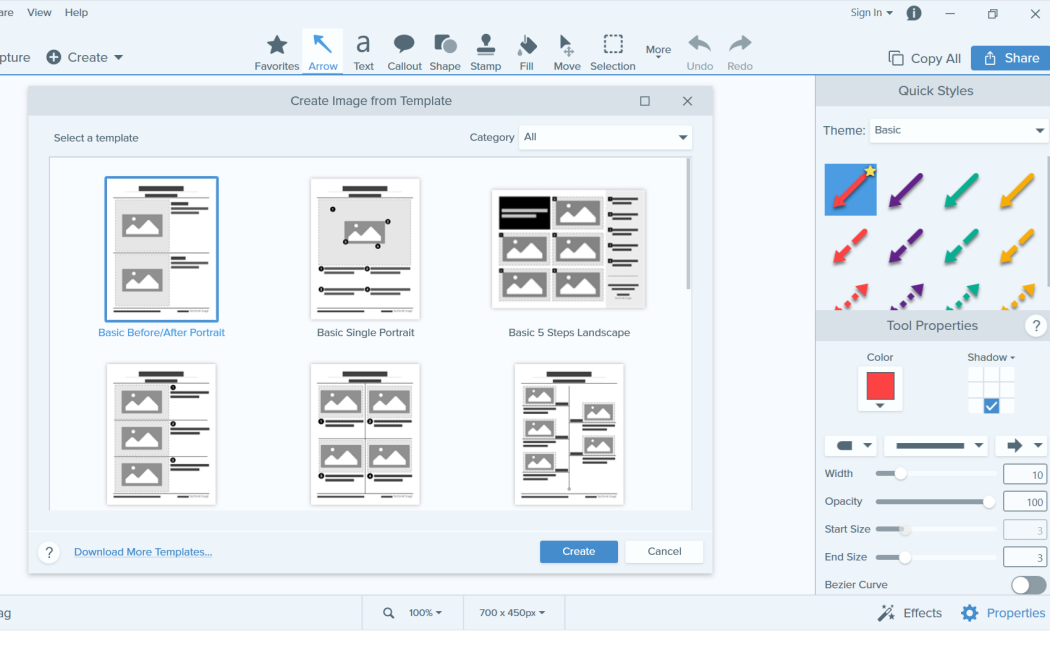 screenshots of third-party tools Snagit
