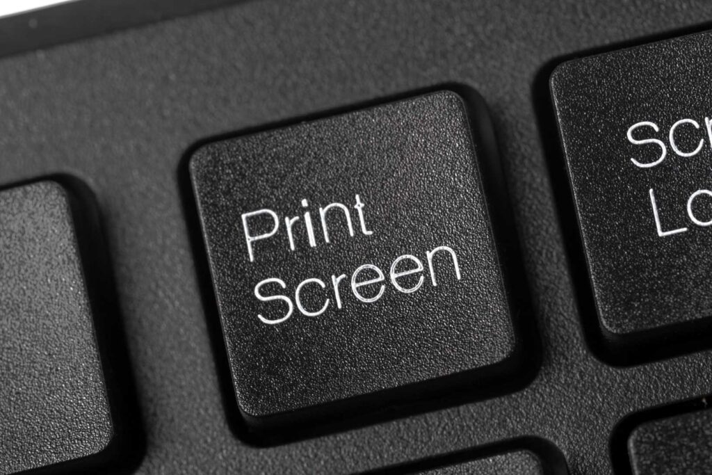 image showing the PrtSc key on an HP laptop