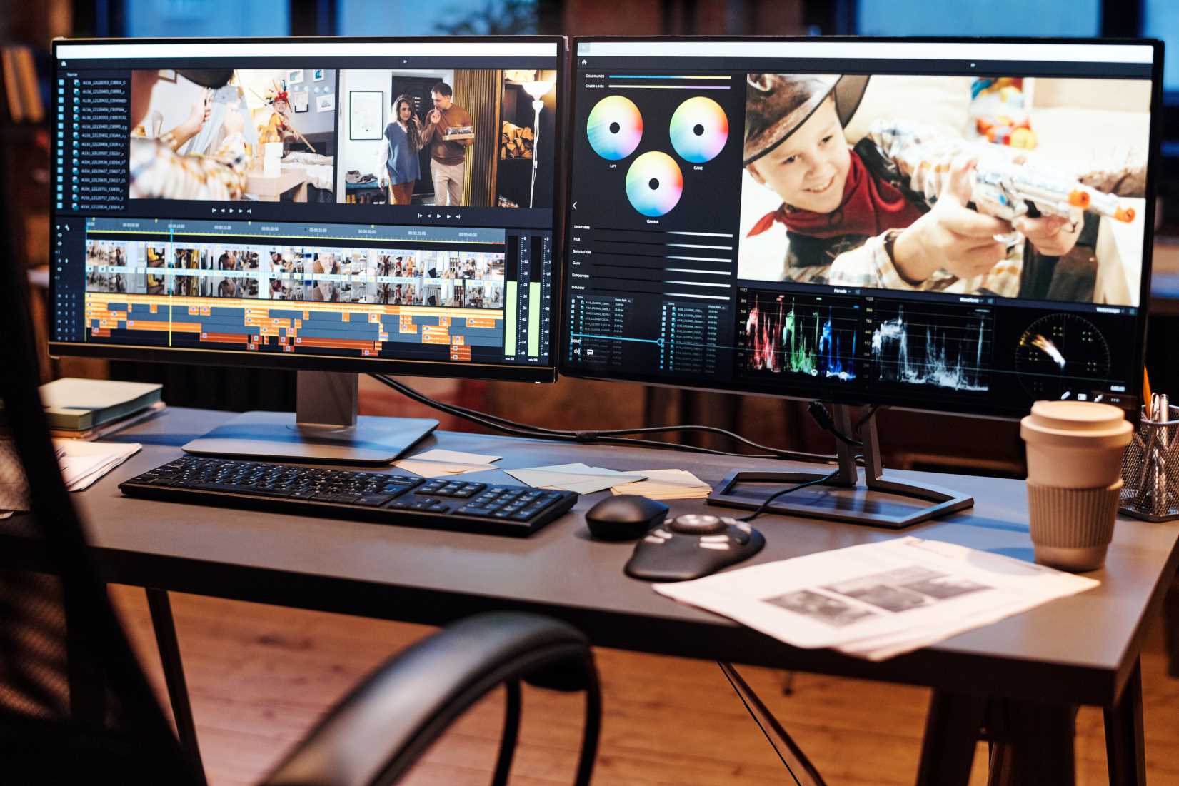 Freelance video editing setup at home